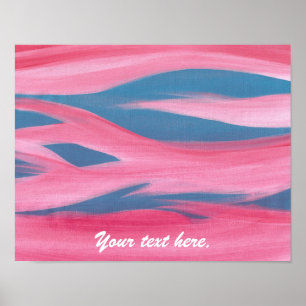 Affiches Peinture de coucher de soleil rose bleu pour affic