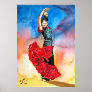 Affiches Peinture de danseur flamenco