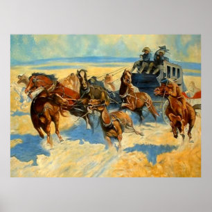 Affiches Peinture de Frederic Remington “Abattre le Cheval 