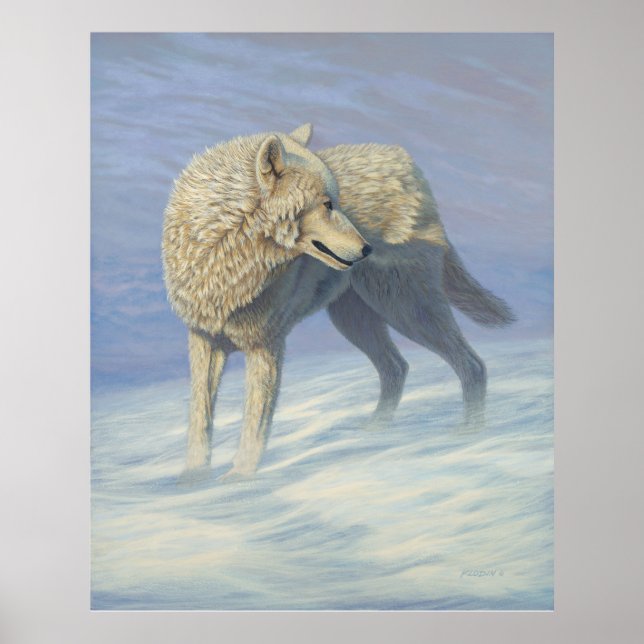 Affiches Peinture de loup blanc - (Devant)
