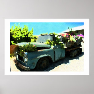 Affiches Peinture de vieux temps ramassage Camion Planteur