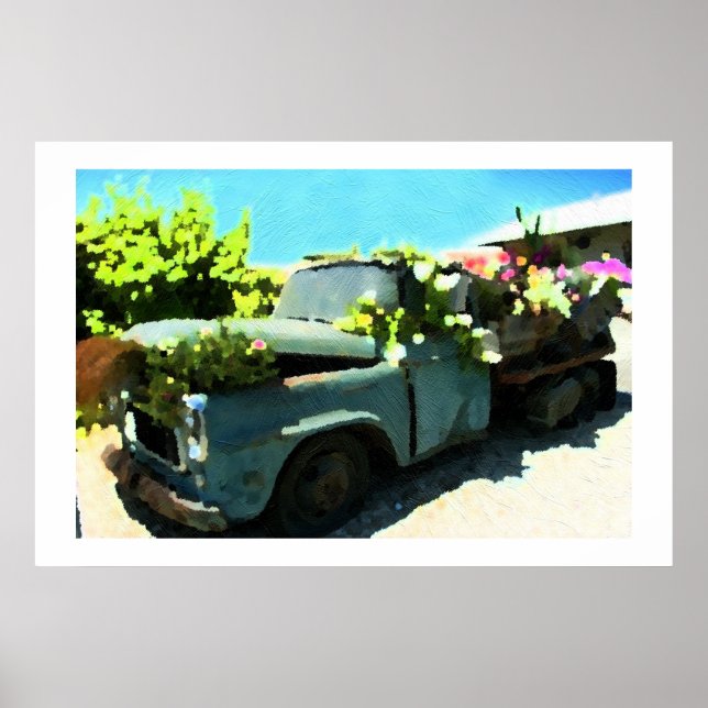 Affiches Peinture de vieux temps ramassage Camion Planteur  (Devant)