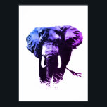 Affiches Peinture d'encre éléphante Blue Pop Art<br><div class="desc">BW - Black & White African Elephants Pop Art Image numérique - African Nature Posters Prints</div>