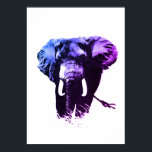 Affiches Peinture d'encre éléphante Blue Pop Art<br><div class="desc">BW - Black & White African Elephants Pop Art Image numérique - African Nature Posters Prints</div>