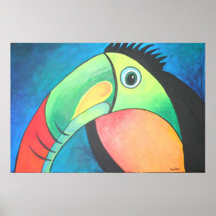 Affiches Peinture dessinée Toucan Childlike