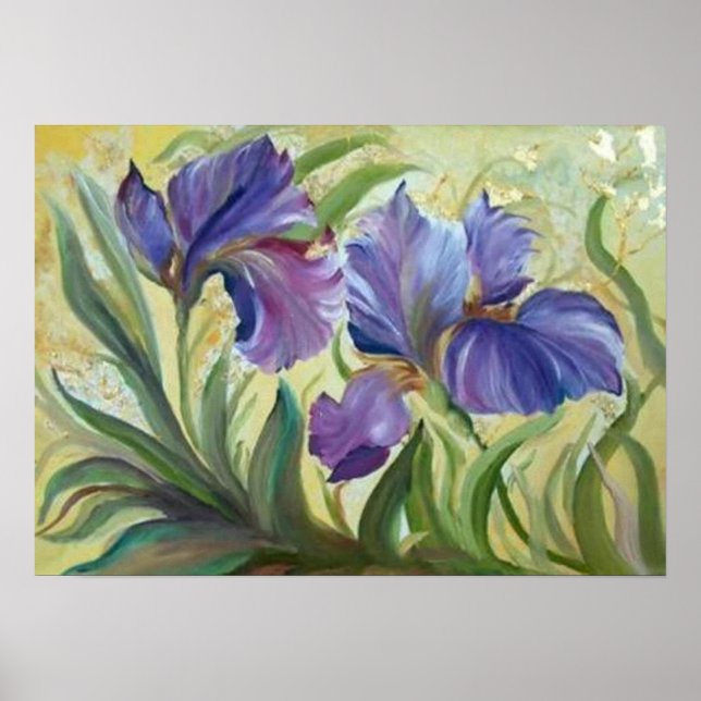 Affiches Peinture d'iris romantique (Devant)