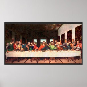 Affiches Peinture du dernier dîner de Leonardo recréée