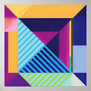 Affiches Peinture géométrique d'Impasto du motif 4