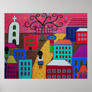 AFFICHES PEINTURE MEXICAINE DE LA VILLE PRISARTS DU PUEBLO