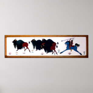 Affiches Peinture murale de chasse de Buffalo de Charlee de