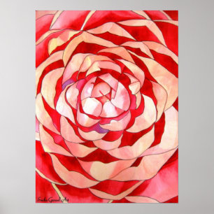 Affiches Peinture originale d'art d'abrégé sur rose camé