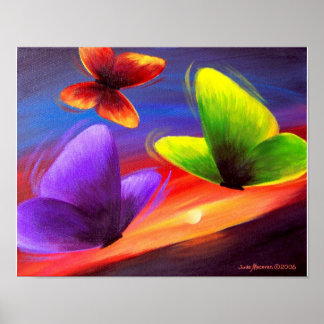 Affiches Peinture papillon - Multi
