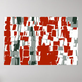 Affiches Peinture rouge noir Retro Art Abstrait