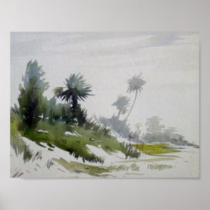 Affiches Peinture rurale d'aquarelle de paysage