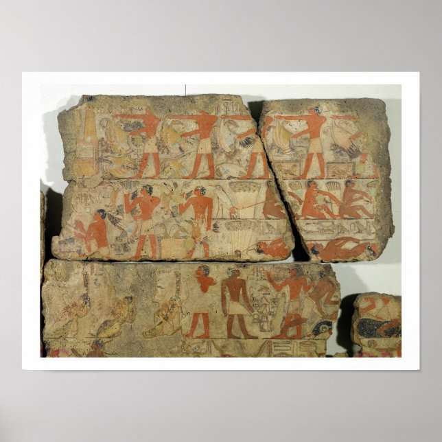 Affiches Peintures du Tombeau de Metjetji, de Saqqara, (Devant)