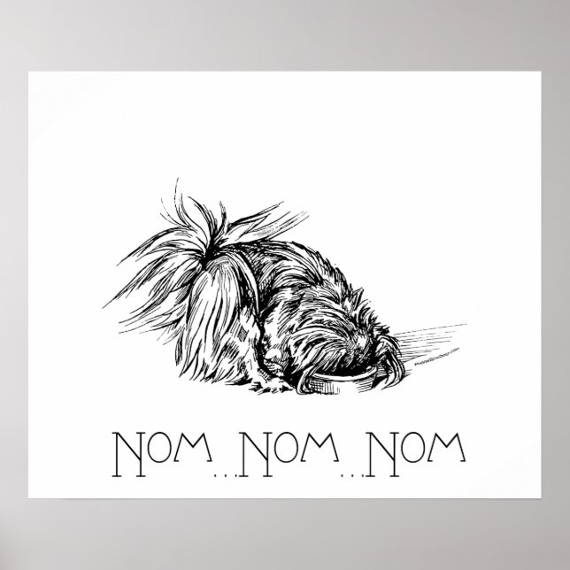 Affiches Peke mangeur enthousiaste (Devant)