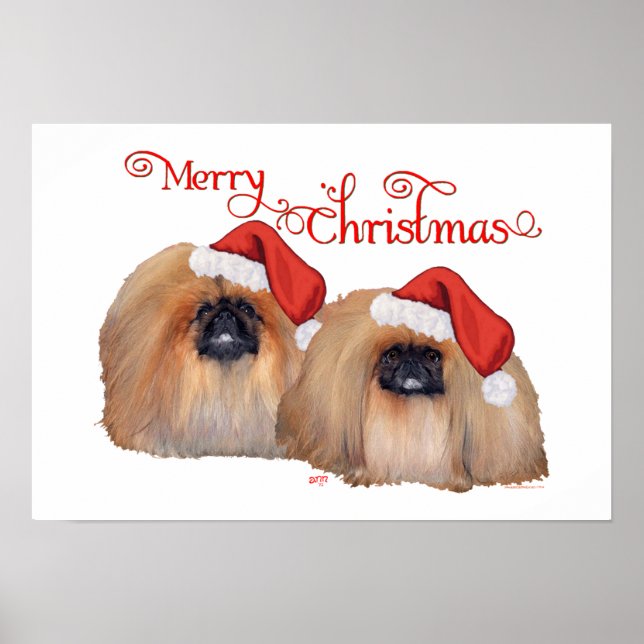 Affiches Pekingese Joyeux Noël (Devant)