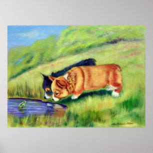 Affiches Pembroke Welsh Corgi toile d'impression