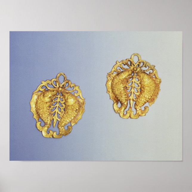 Affiches Pendentifs chinois, plaqué or 17 carats (Devant)