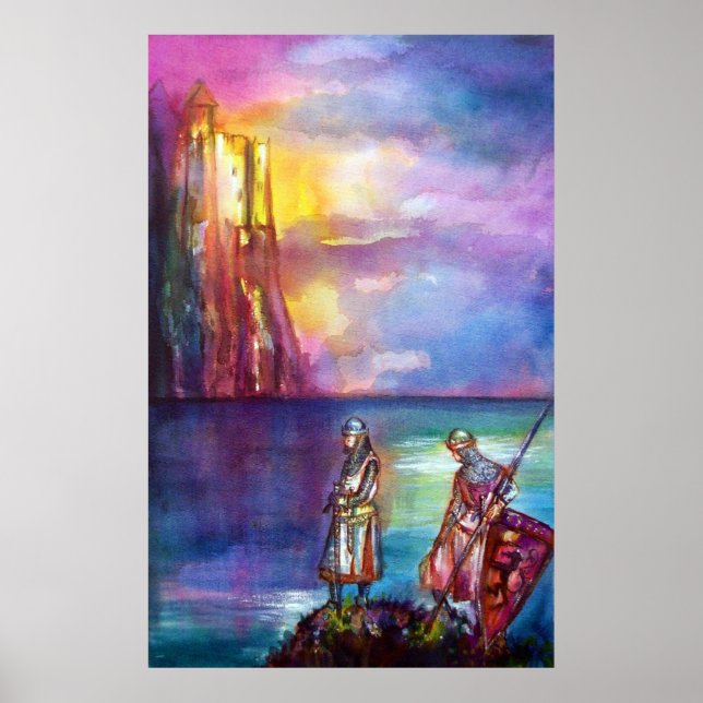 Affiches PENDRAGON Chevaliers médiévaux, Coucher de soleil  (Devant)