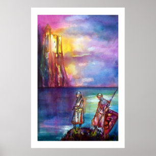 Affiches PENDRAGON Chevaliers Médiévaux,Coucher de soleil s