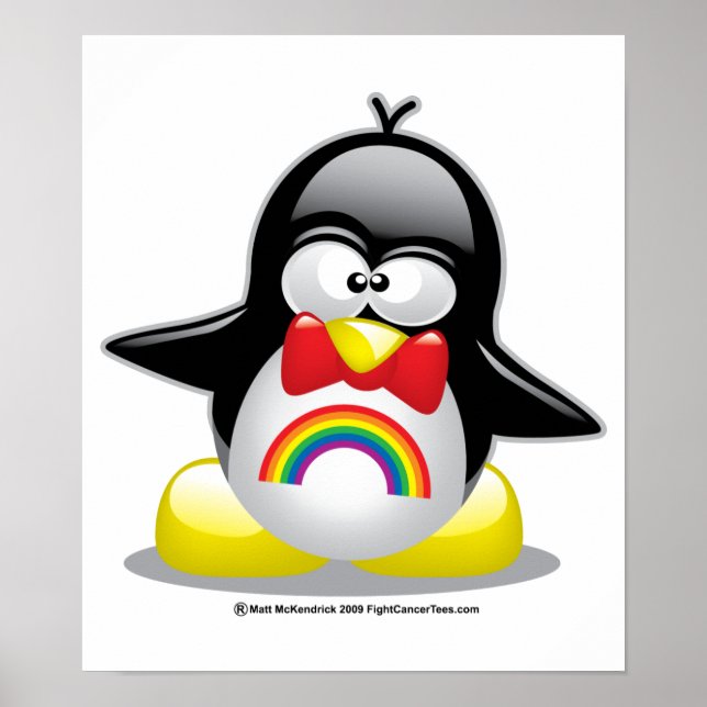 Affiches Penguin arc-en-ciel LGBT (Devant)