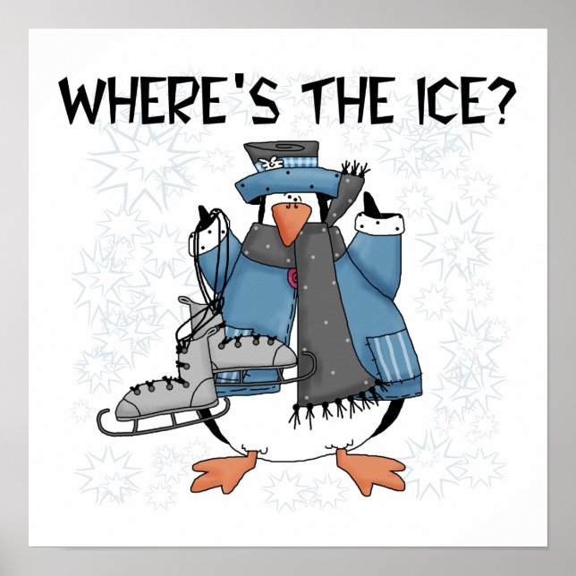 Affiches Penguin Ice Skating Tshirts and Gifts (Devant)