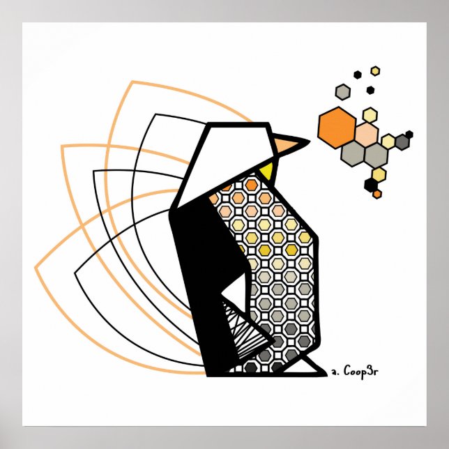 Affiches Penguin origami (Devant)