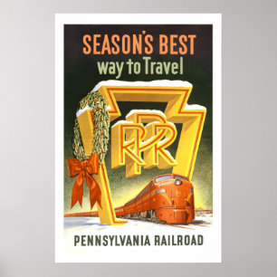 Affiches Pennsylvania PA Railroad US Vintage voyage américa