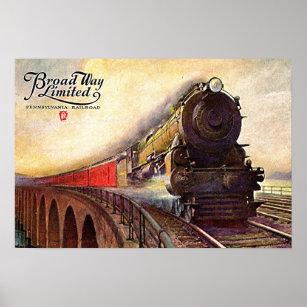 Affiches Pennsylvania Railroad Broadway Limited