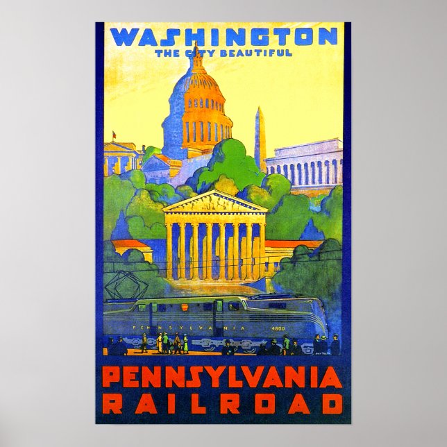 Affiches Pennsylvania Railroad to Washington D.C. (Devant)