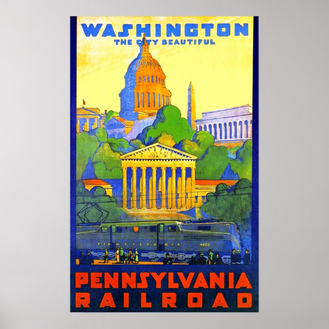Affiches Pennsylvania Railroad to Washington D.C. (Devant)