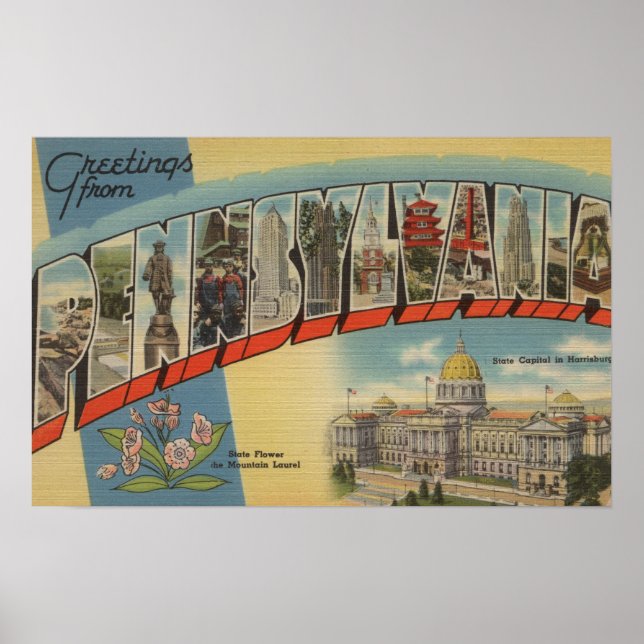 Affiches Pennsylvanie (Capitale nationale/Fleur) (Devant)