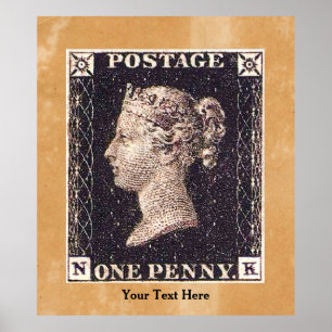 Affiches Penny Black Postage Timbre