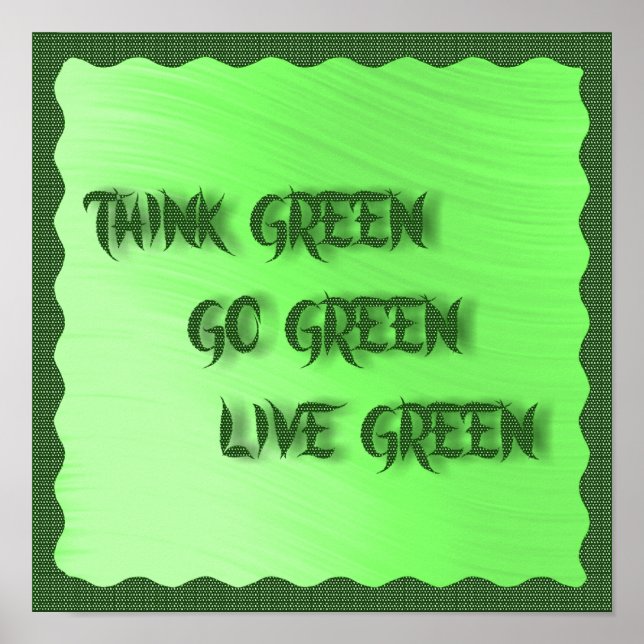 AFFICHES PENSER—ALLER—LIVE GREEN -POSTER (Devant)
