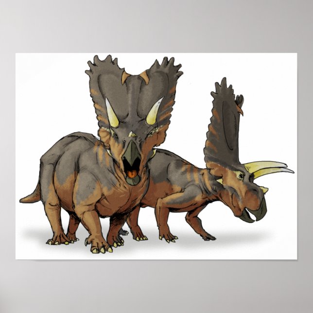 Affiches Pentaceratops - Dinosaure crétacé tardif (Devant)