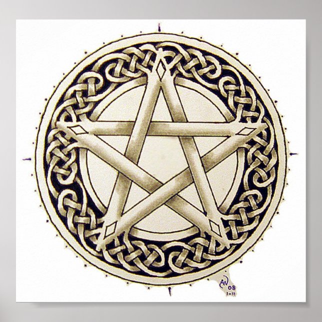 Affiches Pentacle de travail en mode inverse (Devant)