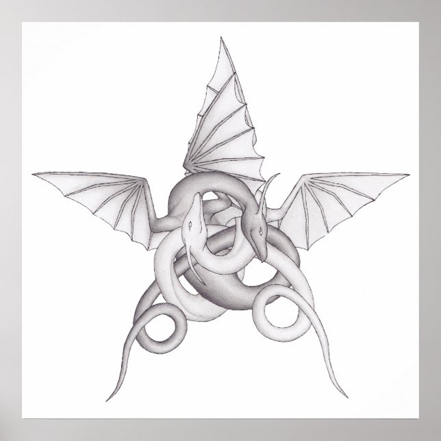 Affiches Pentagramme dragon (Devant)