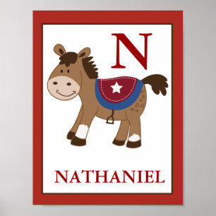Affiches Pépinière de cheval à thème occidental Imprimer