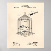 Perche Pour Cages Oiseaux 1891 Brevet Art Vieux Po