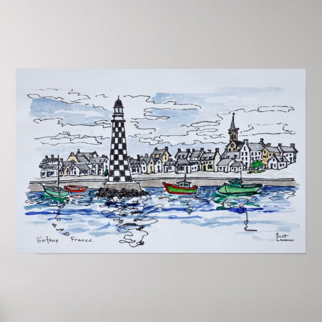 Affiches Perdrix Lighthouse, Loctudy | Brittany, France (Devant)