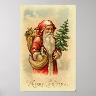 Affiches Père Noël, Arbre et Jouets Joyeux Noël Carte
