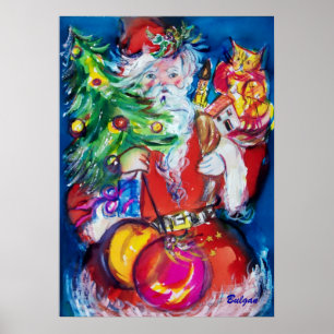AFFICHES PÈRE NOËL AVEC ARBRE DE NOËL ET CADEAUX