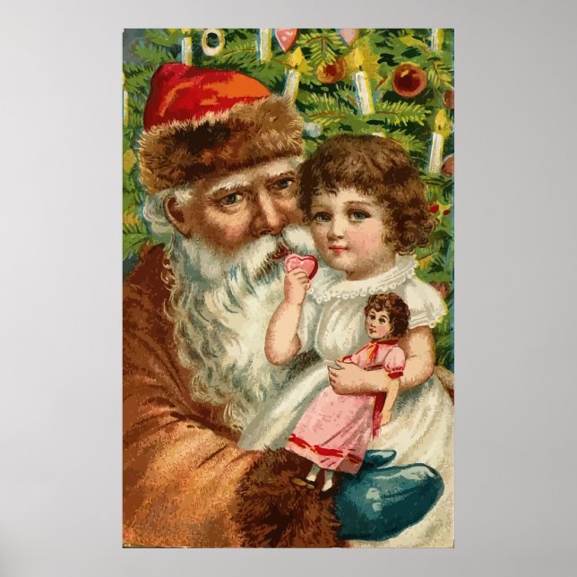Affiches Père Noël avec enfant (Devant)
