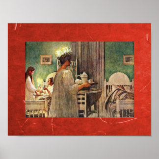 Affiches Père Noël Lucia Vacances d'hiver scandinaves