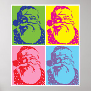 Affiches Père Noël Pop art Joyeux Noël