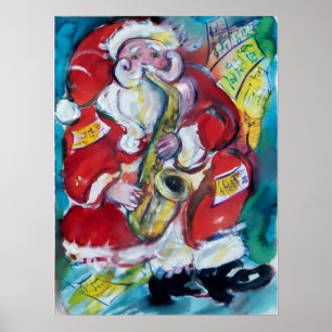 AFFICHES PÈRE NOËL & SAX, FÊTE DE NOËL