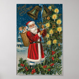 Affiches Père Noël sonnant Bell