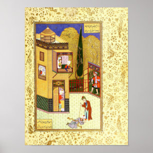 Affiches Persian Miniature: The Murid Kisses the Pir's Feet