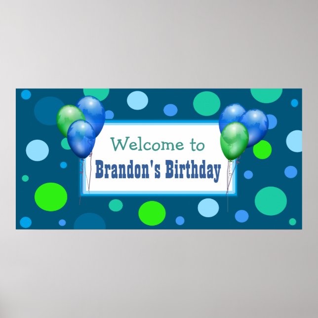 Affiches Personalized Birthday Party Banner for Boy (Devant)